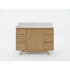 Willow Collections Madison Teak 48 in. W x 22 in. D x 36 in. H Bath ...