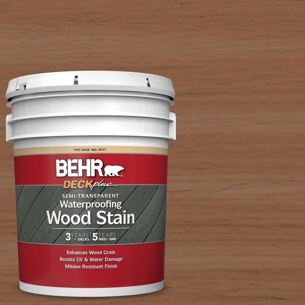 BEHR DECKplus 5 gal. #ST-152 Red Cedar Semi-Transparent Waterproofing  Exterior Wood Stain 307705 - The Home Depot