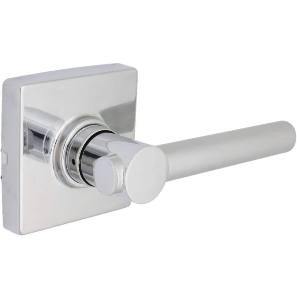 Highland Bright Chrome Hall and Closet Door Lever with Square Rose
