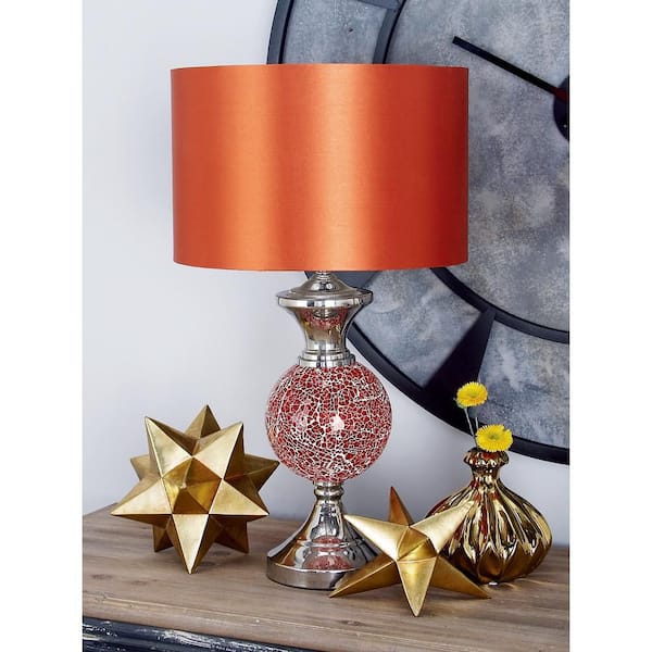 6 in. Red Glass Table Lamp (Set of 2)