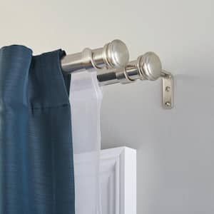 Brushed Nickel Steel Double 5 in. Projection Curtain Rod Bracket (Set of 3)