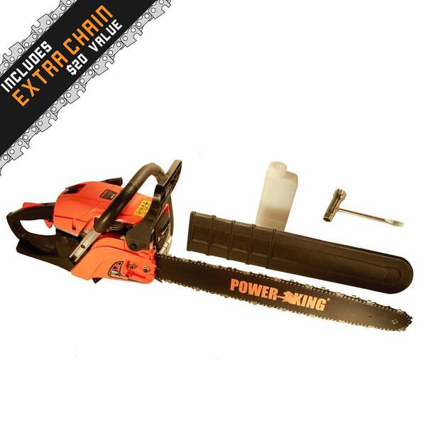 Power King 20 in. 45cc Gas Powered Chainsaw with Antivibe System