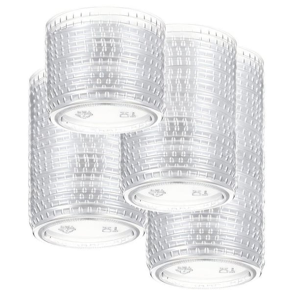 300 Piece Plastic Cup Lids for Portion Cups, Plastic Food Prep Supplies for Restaurant, Cafe, Catering