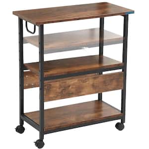Computer Tower Stand, PC Stand 3 Tier Height Adjustable PC Holder, Mobile Printer Stand with Lockable Wheels