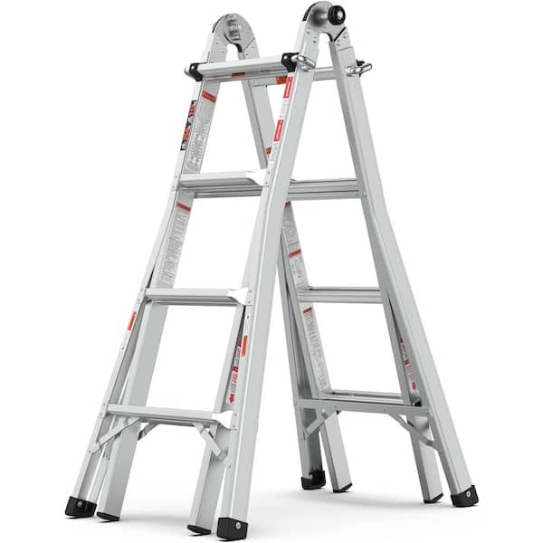 maocao hoom 17 ft. Multi-Position Foldable Multi-Functional Aluminum Alloy Ladder A-Type Ladder Straight Ladder for Home