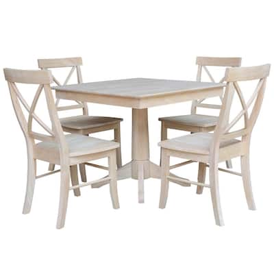 Unfinished Kitchen Table Chairs Top, Unfinished Wood Dining Room Table And Chairs Set