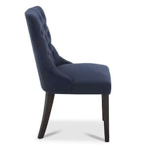 Minos Dark Blue Fabric Tufted Dining Chair (Set of 2)