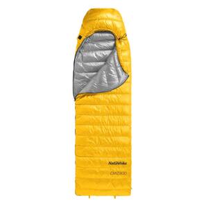3-Season Envelope Style Down Sleeping Bag with Carrying Bag in Yellow