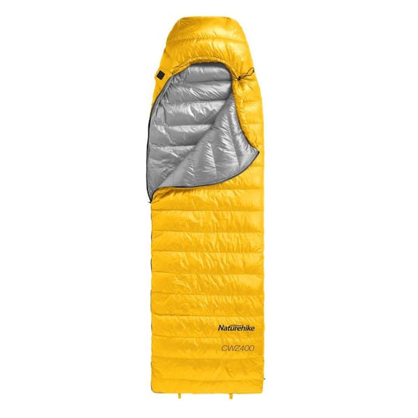 Cesicia 3-Season Envelope Style Down Sleeping Bag with Carrying Bag in Yellow