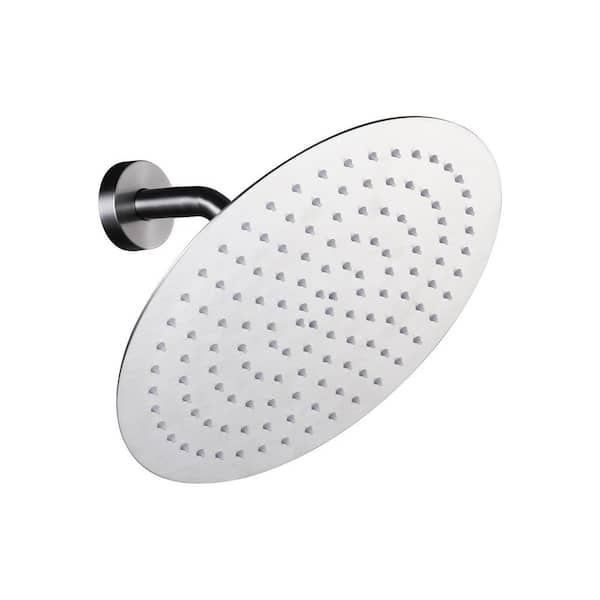1-Spray Patterns with 1.8 GPM 10 in. Wall Mount Rain Fixed Shower Head in Brushed Nickel