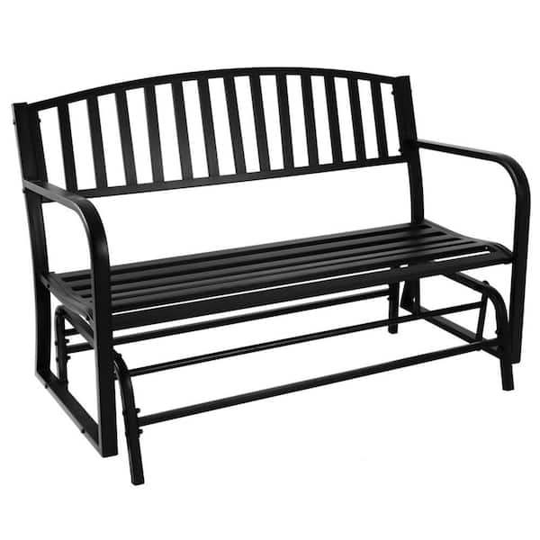 Black Outdoor Benches Weatherproof Small Garden Bench Patio Steel Pipe  Frame for Outdoor Path Yard Lawn Work Entryway Decor Deck (6 Colors) (Color  