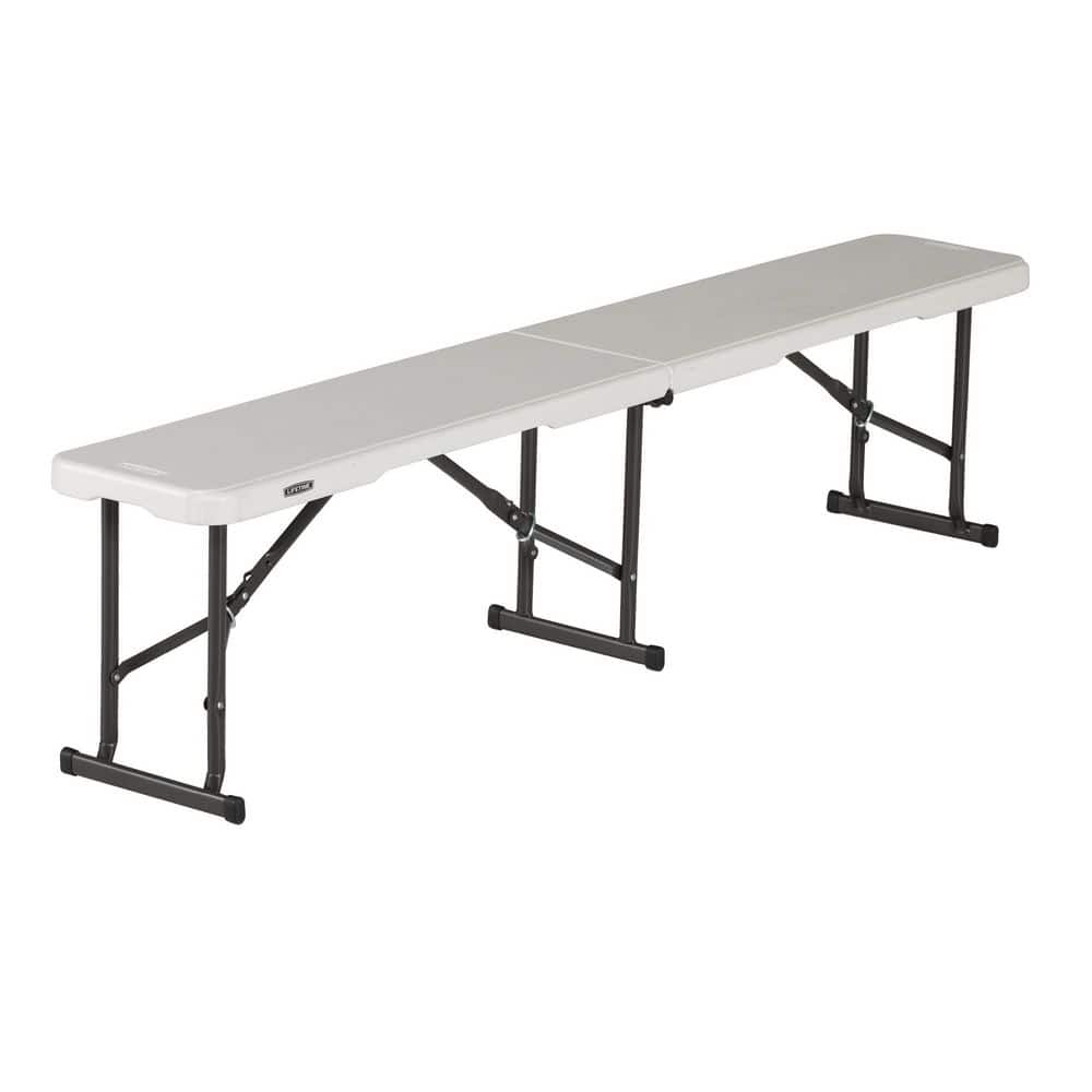 Lifetime Almond Resin 6 ft. Fold-In-Half Bench 81156 - The Home Depot