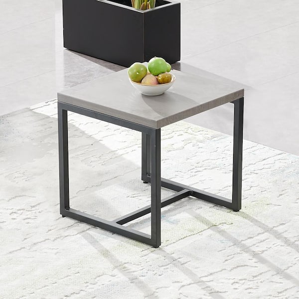 Gymojoy Valenta Gray Table Shape Metal Outdoor Side Table