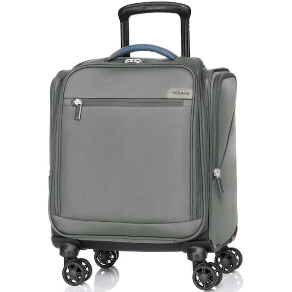VERAGE 14 in. Grey Carry On Underseat Luggage with USB Port, Softside Small Suitcase, Plus GM17016-10DW-14-Grey - The Depot