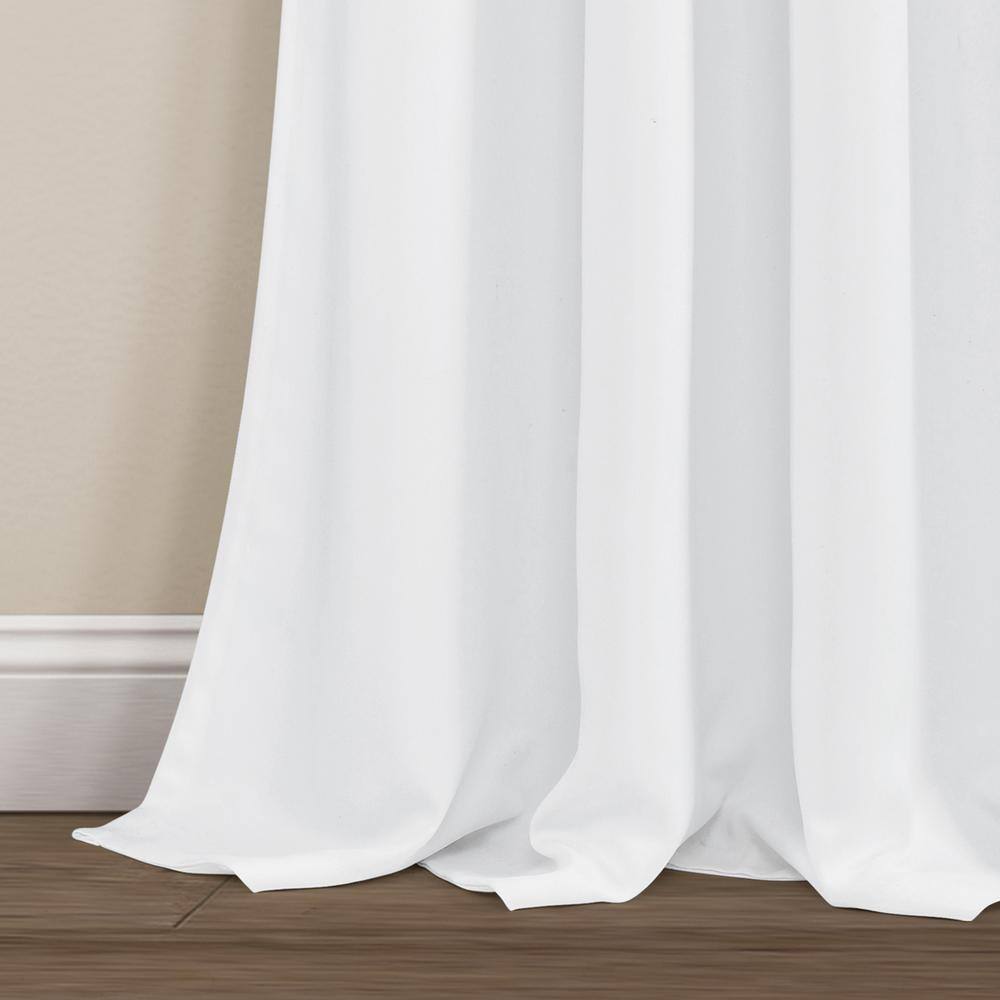 Navy and White Floral Blackout Polyester Window Panels