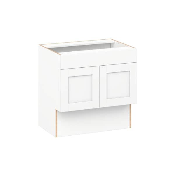 Milton 30 in. W x 21 in. D x 30 in. H Assembled Shaker Accessible ADA Bath Sink Base Kitchen Cabinet in Bright White