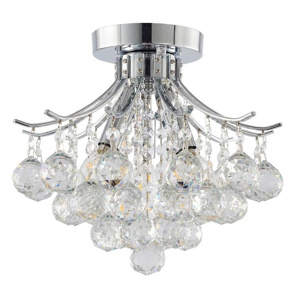 Unbranded Kylen 12 in. Chrome Semi-Flush Mount