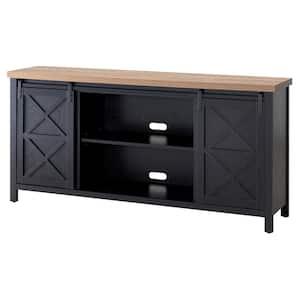 Elmwood 68 in. Black Grain and Golden Brown TV Stand Fits TV's up to 75 in.