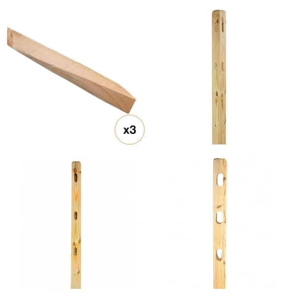 Pressure-Treated Pine 3-Hole Split Rail Wood Fence Bundle