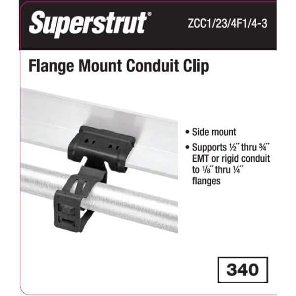 Flange Horizontal Mount Conduit Clips (5-Pack) - Strut Fitting (ZCC1/23/4F1/4-3)
