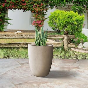 18 in. H Concrete Round Flower pot, Modern planter with Drainage Hole, Outdoor Plant pot for Garden