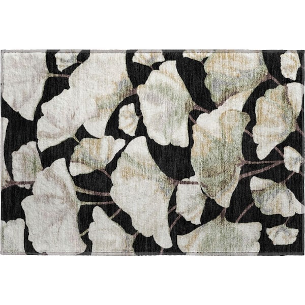 Mayfield Premium Machine Washable Abstract AMF2405 Black 3 ft. x 4 ft. Area Rug