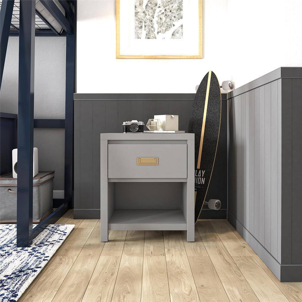 Monarch Hill Haven Dove Gray 1 Drawer Kids' Nightstand