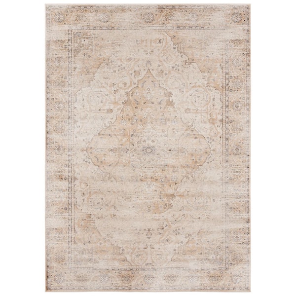 Atlas 3 ft. x 4 ft. Ivory/Beige Vintage Medallion Area Rug