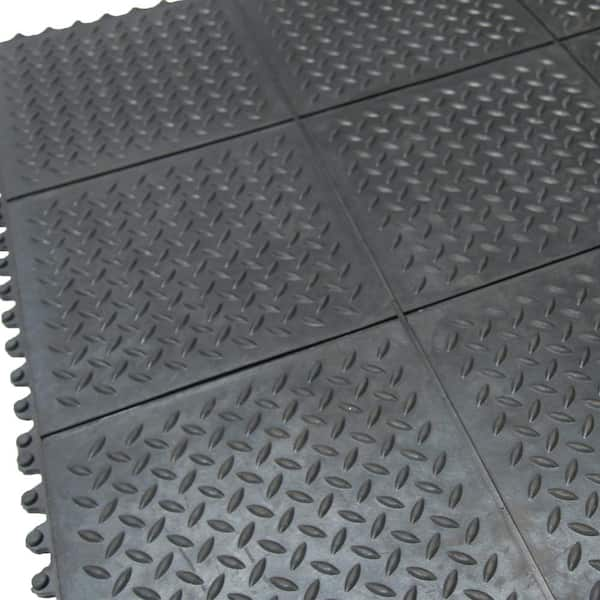 Rubber-Cal 20-in W x 20-in L x 1-in T Interlocking Rubber Gym Floor Tile  (8.5-sq ft) (3-Pack) in the Gym Flooring department at