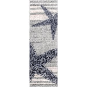 Thomas Paul Starfish Gray 3 ft. x 8 ft. Runner Rug
