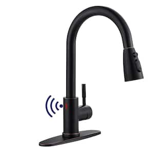 Touchless Sensor Single Handle Pull-Down Sprayer Kitchen Faucet in Oil Rubbed Bronze