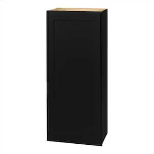 Avondale 18 in. W x 12 in. D x 42 in. H Ready to Assemble Plywood Shaker Wall Kitchen Cabinet in Raven Black