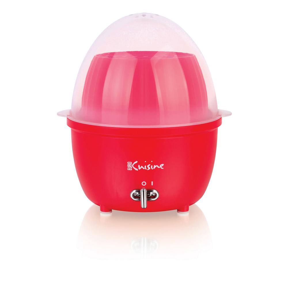 Compact Red Electric Food Steamer and Egg Cooker
