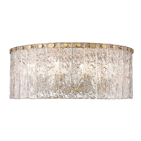 Unbranded Glacier 20.75 in. 8-Light Modern Gold Flush Mount