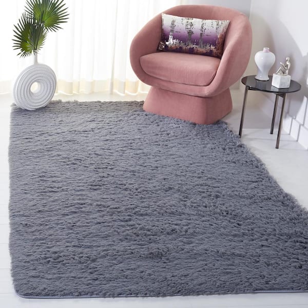Soho Shag Dark Gray 6 ft. x 9 ft. Machine Washable Shag Area Rug