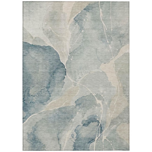 Chantille Machine Washable Indoor/Outdoor Abstract ACN3037 Denim 10 ft. x 14 ft. Area Rug