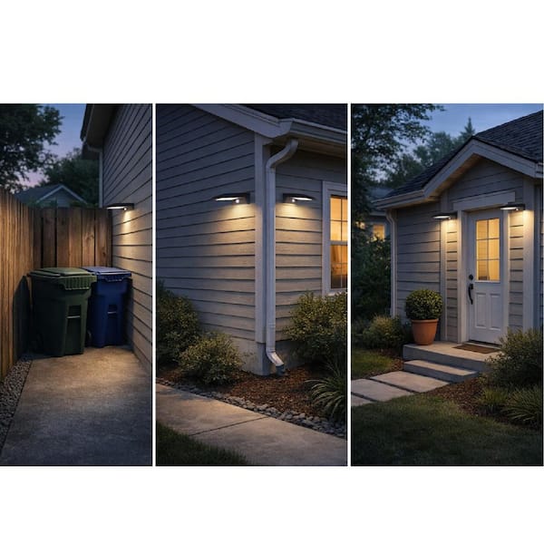 セット Pelikan Montbalnc Yard O Led MP BP Deck Impressions Solar Integrated LED Black Wall Light with Motion