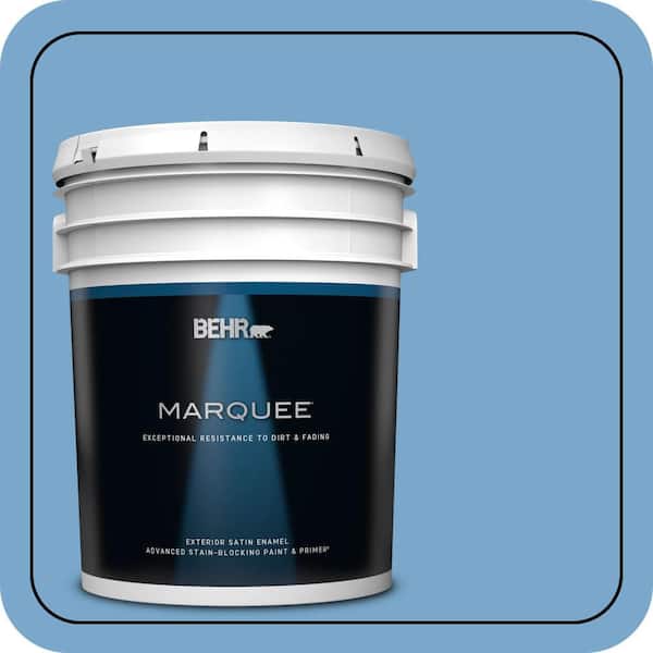 BEHR MARQUEE 5 gal. #M520-4 Mirror Lake Satin Enamel Exterior Paint & Primer
