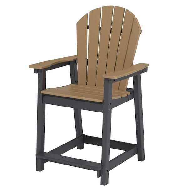 Moden Black & Brown Tall HDPE Adirondack Chair for Garden, Backyard, Poolside, Capacity