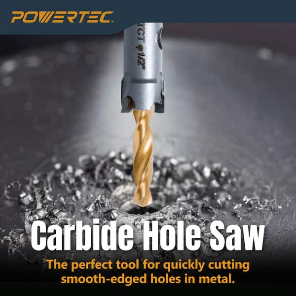 1/2 in. Carbide Hole Saw Tungsten Carbide Tipped Hole Cutter Set with Titanium-Plated Pilot Drill Bit (2-Set)