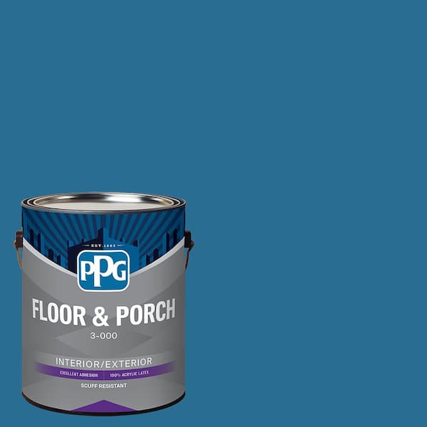 1 gal. PPG1158-6 Blue Oasis Satin Interior/Exterior Floor and Porch Paint