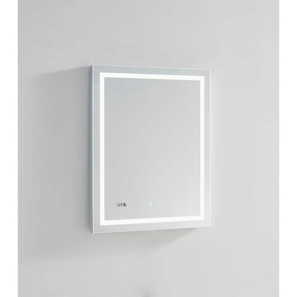 Aquadom Daytona 24.00 in. W x 36.00 in. H Frameless Rectangular LED Light Bathroom Vanity Mirror in Clear