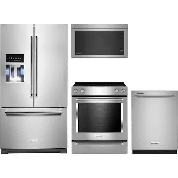 26.8 cu. ft. Standard Depth Refrigerator with 5 Burner Slide-In Electric Range and Dishwasher with 3rd Rack