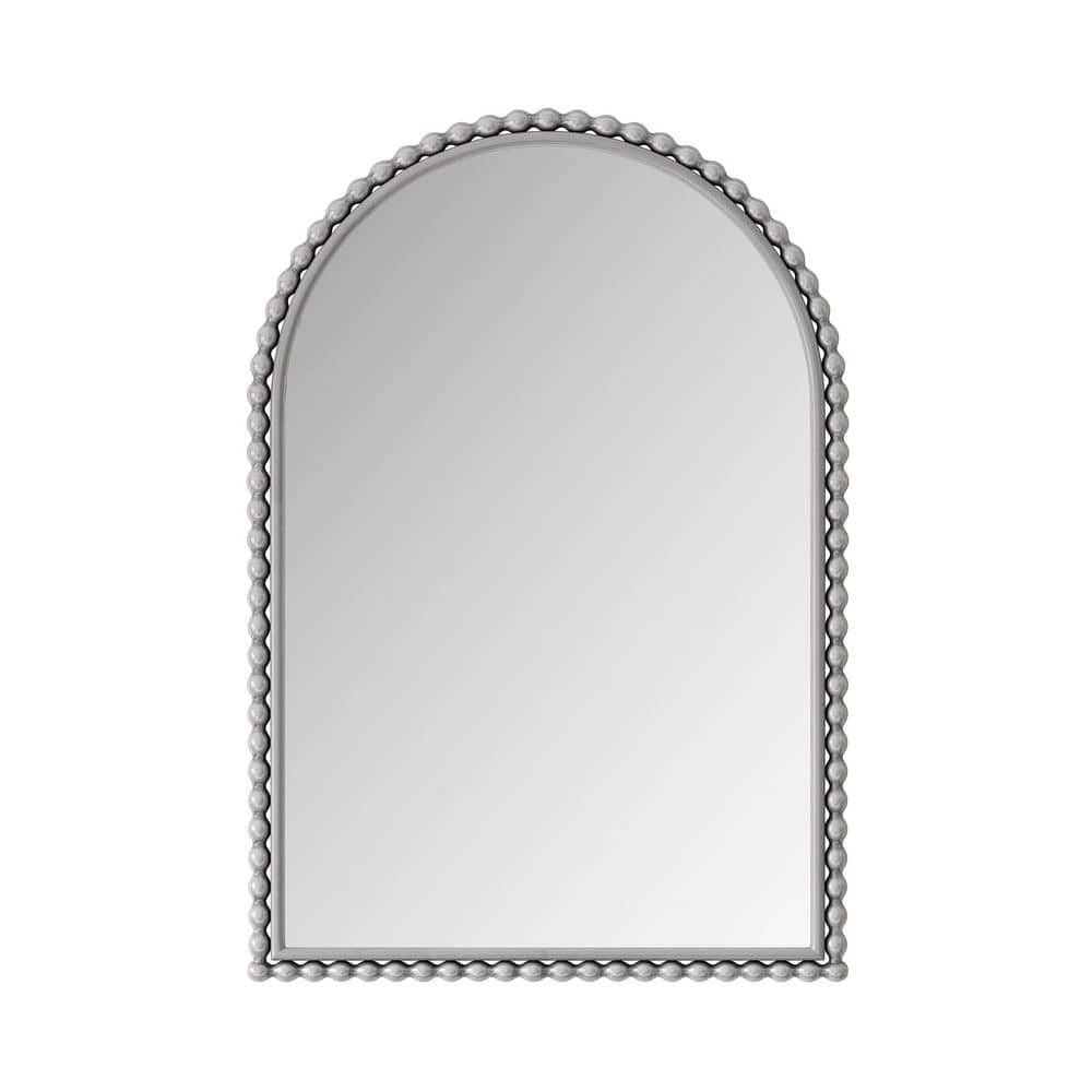Vintage Silver 24 in. W x 35 in. H Arch Iorn Wall Mounted Vanity Mirror, or