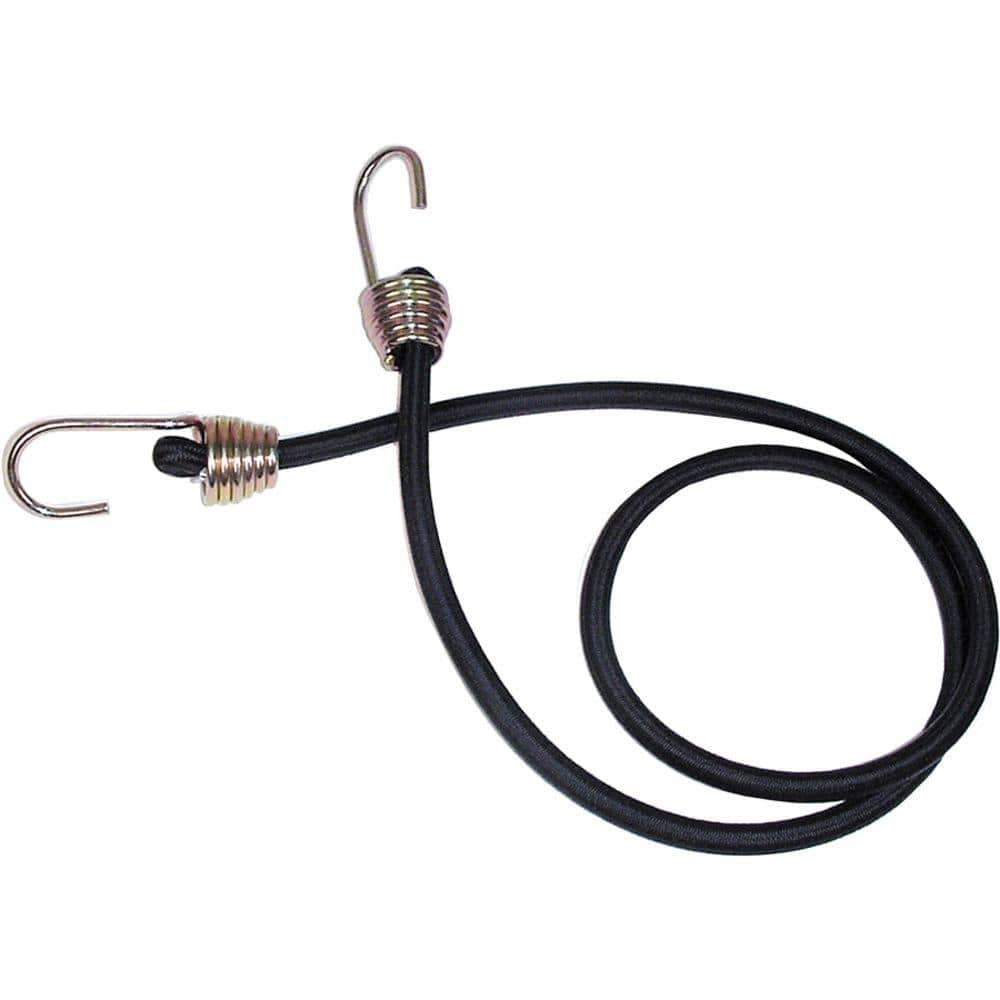 Keeper 48 in. Black Bungee Cord with Mega Hooks 06168 - The Home Depot