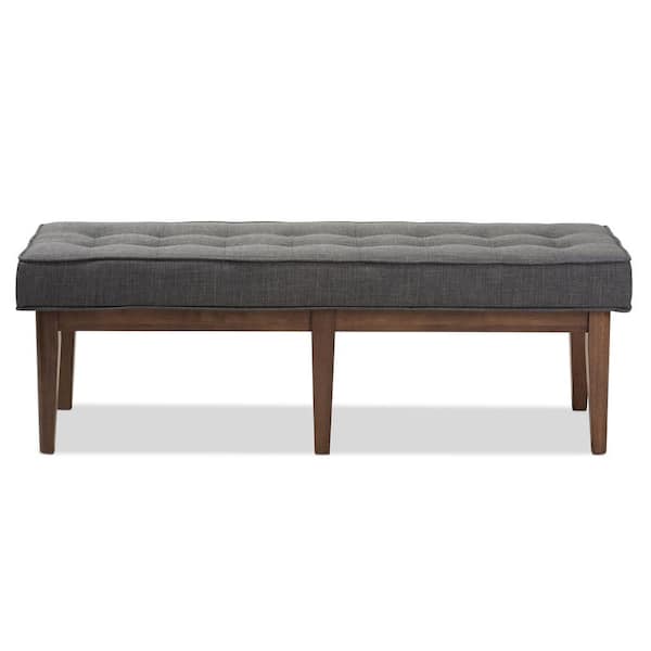 Baxton Studio Lucca Dark Gray Bench