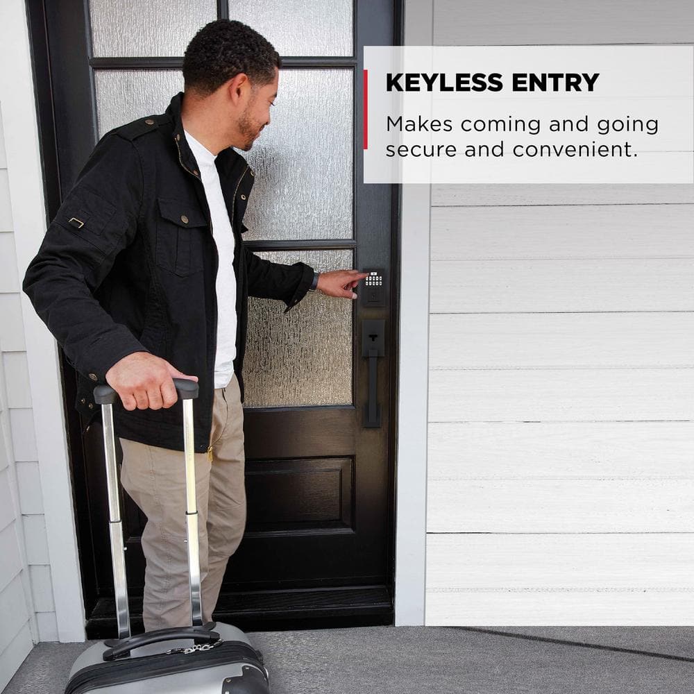 Matte Black Electronic Keypad Single Cylinder Deadbolt