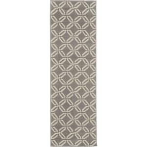 Jubilant Grey 2 ft. x 7 ft. Moroccan Farmhouse Kitchen Runner Area Rug