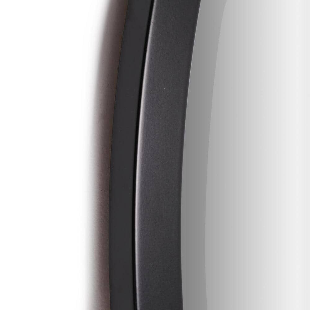 Classic Black Oval Wood Framed Vanity Mirror, 23" x 29"