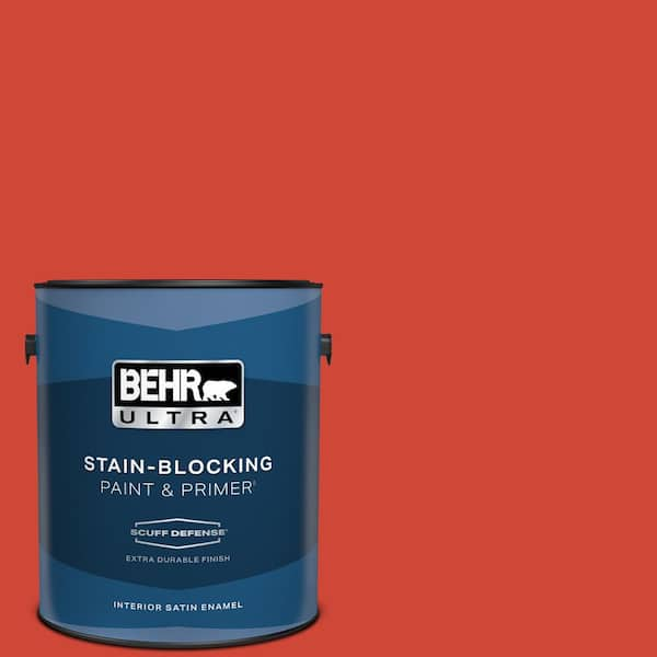 BEHR ULTRA 1 gal. #180B-7 Chili Pepper Extra Durable Satin Enamel Interior Paint & Primer